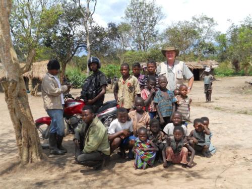 Barry Millsteed enjoying the company of wonderful villagers in the field area, eastern DRC