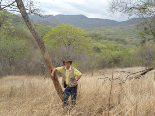 Barry Millsteed enjoying the view and the fresh air in the broad-leaf forests of notheastern Zimbabwe